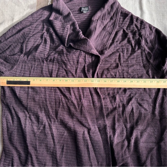 Eileen Fisher Silk Cascading Drape Front Cardigan 2x - Picture 7 of 11